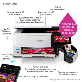 Epson EcoTank L8160 Нарушена опаковка | JAR Computers Epson EcoTank L8160 Нарушена опаковка
