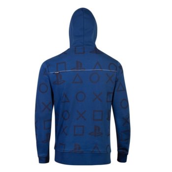 Bioworld PS AOP Icons mens hoodie S blue