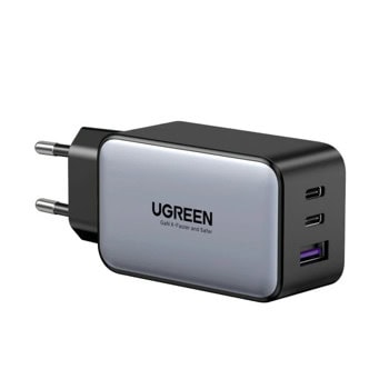 Зарядно устройство Ugreen X553, от контакт към 2x USB-C(ж), 1x USB-A(ж), 20V/3.25A, сиво, QC4+, 65W | JAR Computers Ugreen X553 35042