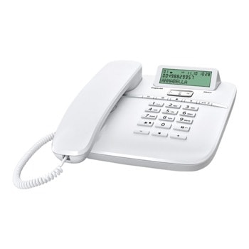 Стационарен телефон Gigaset DA611, LCD черно-бял дисплей, бял image