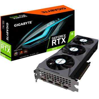 Видео карта Nvidia GeForce RTX 3070 Ti, 8GB, Gigabyte GeForce RTX 3070 Ti Eagle OC, PCI-E 4.0, GDDR6, 256-bit, DisplayPort, HDMI, LHR | JAR Computers Gigabyte GF RTX 3070 Ti Eagle OC 8GB GDDR6 (LHR)