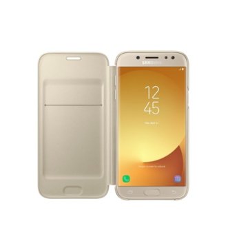 Samsung J530 Wallet Cover Gold