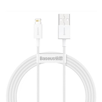 Кабел Baseus Superior Lightning USB Cable (CALYS-B02), от USB A(м) към Lightning(м), 1.5m, 12W, бял | JAR Computers Baseus Superior Lightning USB Cable CALYS-B02