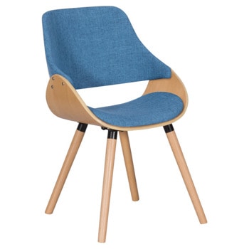 Трапезен стол Carmen 9973, до 120кг. макс. тегло, бук, дамаска/дърво, дървена база, син image