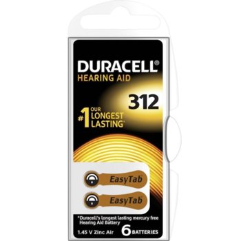 Батерии цинкови Duracell ZA312-D6, ZA312, 1.45V, 6бр. | JAR Computers DURACELL ZA312 6 бр