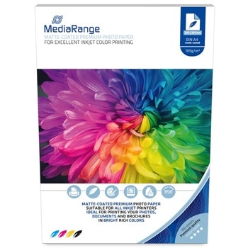 Фотохартия MEDIARANGE MATTE 105g, A4, матова, 105 g/m2, 100 листа | JAR Computers MEDIARANGE MATTE 105g