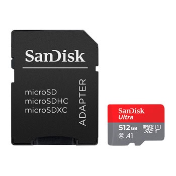 Карта памет 512GB microSDXC с адаптер, SanDisk Ultra, Class 10 UHS-I U1, скорост на четене до 150Mb/s | JAR Computers SanDisk SDSQUAC-512G-GN6MA