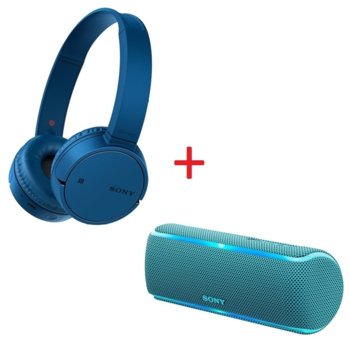 Комплект Sony WH-CH500 Blue + SRS-XB21 Blue