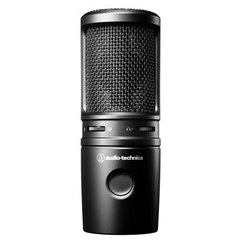 Микрофон Audio-Technica AT2020USB-X, кондензаторен, кардиоиден, LED подсветка, 24-bit/96kHz запис, USB-C, Jack 3.5mm, черен | JAR Computers Микрофон Audio-Technica AT2020USB-X
