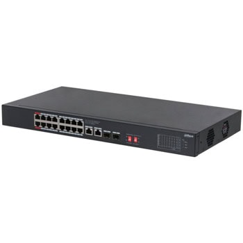 Суич Dahua S3220-16GT-240, 1000Mbps, 20 порта, 16x 10/100/1000Mbps RJ45 (PoE), 2x 10/100/1000Mbps RJ45 (Uplink), 2x 1G SFP | JAR Computers Dahua S3220-16GT-240