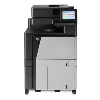 Мултифункционално лазерно устройство HP Color LaserJet Enterprise flow M880z+, цветен принтер/копир/скенер, 1200x1200 dpi, 45/45 стр/мин, LAN 10/100/1000, USB, 8.0" (20.32cm) цветен сензорен дисплей, ADF, двустранен печат, 8.0" (20.32cm) A3 | JAR Computers HP Color LaserJet Enterprise flow M880z+