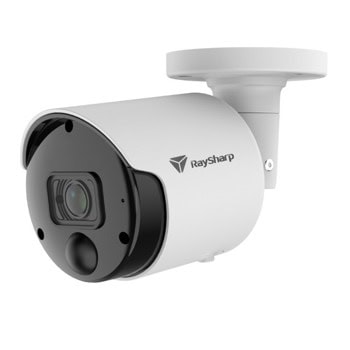 IP камера RaySharp RS-CH222M6CK-TF-36PW-M-PIR, насочена "bullet" камера, 2Mpix(1920x1080@25FPS), 3.6mm обектив, H.265/H.264, IR осветеност (до 30 метра), външна IP66, PoE, Micro SD слот, вграден микрофон | JAR Computers RaySharp RS-CH222M6CK-TF-36PW-M-PIR