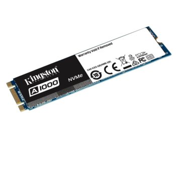 Памет SSD 240GB Kingston A1000, NVMe, M.2 (2280), скорост на четене 1500MB/s, скорост на запис 800MB/s | JAR Computers Kingston A1000 240GB (SA1000M8/240G)