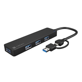 USB Хъб Natec Mayfly, 4 порта, от USB Type-C към USB 3.0 Type-A, USB-A адаптер, черен | JAR Computers USB хъб NATEC Mayfly NHU-2023