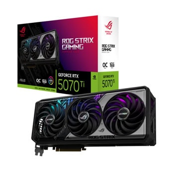 Видео карта Nvidia GF RTX 5070 Ti, 16GB, Asus ROG Strix, OC, PCI-E 5.0, GDDR7, 256-bit, DisplayPort, HDMI | JAR Computers Asus GF RTX 5070 Ti ROG Strix OC 90YV0M90-M0NA00