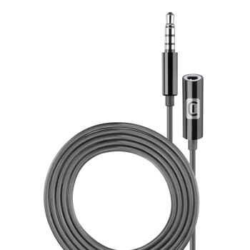 Кабел Cellularline 8555, от 1x AUX(м) към 1x AUX(ж), 1m, черен | JAR Computers Cellularline 8555