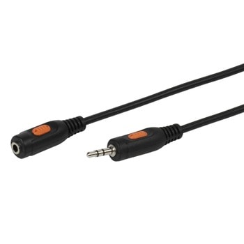 Кабел Vivanco 45412, от AUX(м) към AUX(ж), 3m, черен | JAR Computers Vivanco 45412