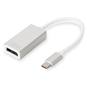 Адаптер Assmann DA-70844, от USB Type-C(м) към DisplayPort(ж), 0.2m, бял | JAR Computers ASSMANN DA-70844