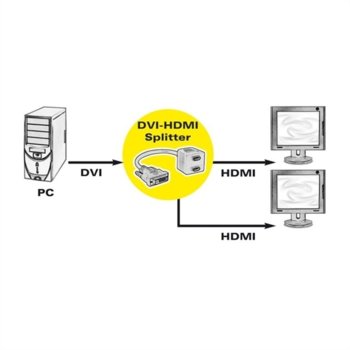 DVI to 2x HDMI Multiplier Roline 14.99.3510