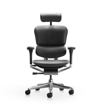 Работен стол Antares ERGOHUMAN ELITE 2 LE, до 150кг, кожа, алуминиева база, синхронен механизъм, коригиране на височината и дълбочината, ергономичен, черен | JAR Computers Antares ERGOHUMAN ELITE 2 LE