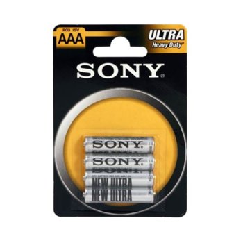 Батерии цинкови Sony New Ultra AAA, 1.5V, 4 бр.