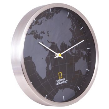 Часовник Bresser National Geographic 30 cm, аналогово указание, cтенен, черно/бял image