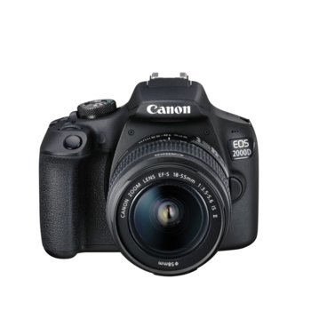Фотоапарат Canon EOS 2000D в комплект с 2x обектива (EF-s 18-55mm f/3.5-5.6 IS II и EF 50mm f/1.8 STM), 24.1 MPix, 3.0"(7.62cm) LCD дисплей, Wi-Fi/NFC, SD слот, Mini HDMI (Type-C) image