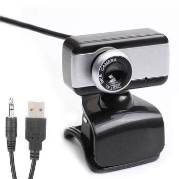 Уеб камера Kisonli JD-USB8V, микрофон, 1.3MP, автоматичен баланс на бялото, автоматична корекция на цветовете, USB, AUX, черна image
