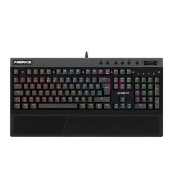 Клавиатура Everest Rampage Hydra R7, гейминг, USB, механична, RGB подсветка, черна image