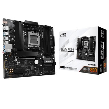 Дънна платка ASROCK B850M PRO-A, B850, AM5, DDR5, PCI-E 5.0, (DP&HDMI), 4x SATA 6Gb/s, 3x M.2, 1x USB 3.2 Gen2, 2.5GbE LAN, Micro ATX | JAR Computers дънна платка asrock b850m pro-a
