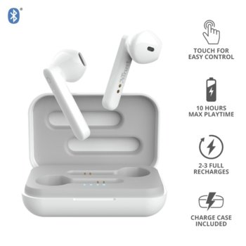 TRUST Primo Touch Bluetooth Earphones White 23783