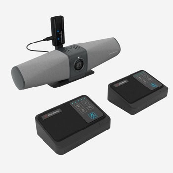 Безжична микрофонна система AverMedia AW111, съвместим със система за видеоконферентна връзка AverMedia PA511D, 2x микрофона, 1x приемник, USB-C, AUX, черни | JAR Computers AverMedia AW111 61AW111000AB