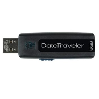 Памет 8GB USB Flash Drive, Kingston DataTraveler 100, USB 2.0, черна | JAR Computers 8GB USB Flash Kingston