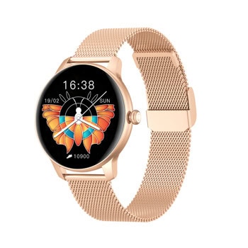 Смарт часовник Kieslect L11 Gold, 1.09" (2.76cm) дисплей, Bluetooth, пусломер, крачкомер, оксиметър, велоаргометър, 180mAh батерия, IP68 защита, златист | JAR Computers Kieslect L11 Gold