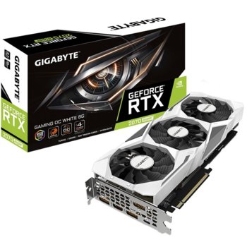 Видео карта nVidia GeForce RTX 2070 SUPER GAMING OC WHITE, 8GB, Gigabyte GV-N207SGAMINGOC WHITE-8GC, PCI-E 3.0, GDDR6, 256bit, Display Port, HDMI | JAR Computers GIGABYTE GV-N207SGAMINGOC WHITE-8GC
