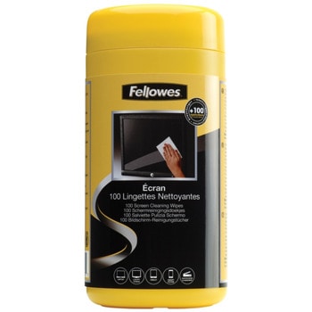 Почистващи кърпи Fellowes 412085RevB, за почистване на монитори, биоразградими, 100бр. | JAR Computers Fellowes Почистващи кърпички 412085RevB