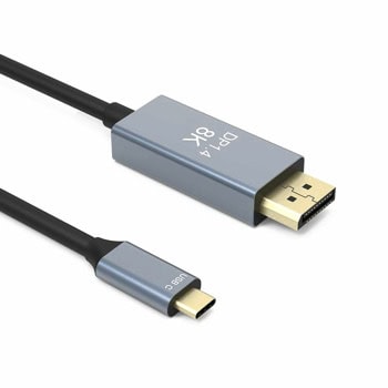 Кабел DeTech, USB C(м) към DP(м), 1.8m, 8К, черен | JAR Computers кабел detech usb c m dp m1.8m
