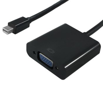Преходник Roline S3205-10, от Mini DisplayPort (м) - VGA (Ж), 0,15м, черен | JAR Computers ROLINE S3205-10 Mini DP M - VGA F