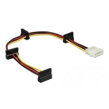 Захранващ кабел DeLock 60142, от 4-pin Molex(м) към SATA 15-pin(ж), 40 cm | JAR Computers DeLock 60142