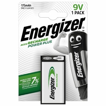 Акумулаторна батерия Energizer Power Plus (4956130), LR6, 9V, 175mAh, NiMH, 1 бр. | JAR Computers Energizer Power Plus 9V Ni-MH 175mAh 1бр