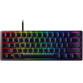 Клавиатура Razer Huntsman Mini (RZ03-03390200-R3M1), геймърска, механична, linear optical суичове, RGB подсветка, US layout, черна, USB | JAR Computers Razer Huntsman Mini RZ03-03390200-R3M1