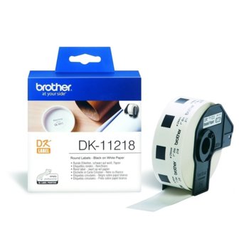 Лента за етикетен принтер Brother DK-11218, черно върху бяло, 24mm x 90mm, 400 етикета | JAR Computers Brother DK-11218