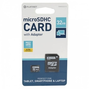 Platinet 32GB Micro SD CL10+ADAPT