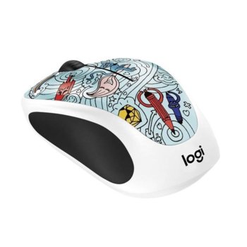 Мишка Logitech M238 Doodle BAE-BEE BLUЕ, оптична(1000 dpi), безжична, USB, щампа | JAR Computers Logitech M238 Doodle BAE-BEE BLUЕ 910-005055