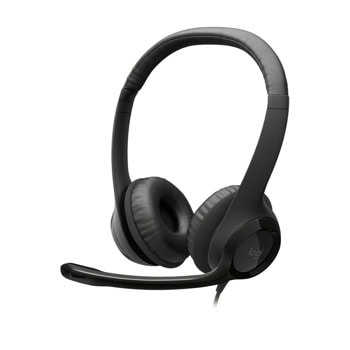 Слушалки Logitech H390, микрофон, 1.9 m кабел, черни | JAR Computers Logitech USB Headset H390