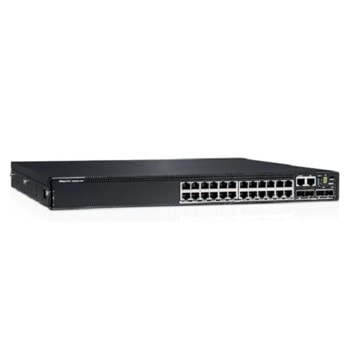 Суич Dell EMC PowerSwitch N2224X-ON, 2500 Mbps, 30 порта, 24x 10/100/1000/2500 Mbps RJ45, 4x SFP28 ports, 2x QSFP+ ports | JAR Computers Dell EMC PowerSwitch N2224X-ON