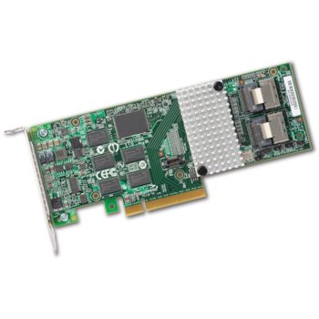 PCI-E x8, LSI 3ware SAS 9750-8i Sgl, SAS/SATA3 8ch 512MB (RAID 0, 1, 5, 6; 10, 50 & Single Disk) | JAR Computers PCI-E x8  LSI 3ware SAS 9750-8i Sgl