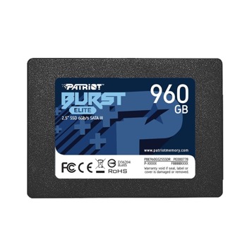 Памет SSD 960GB, Patriot Burst Elite, SATA (6Gb/s), 2.5" (6.35 cm), скорост на четене 450 MB/s, скорост на запис 320 MB/s | JAR Computers Patriot Burst Elite 960GB SATA3 2.5