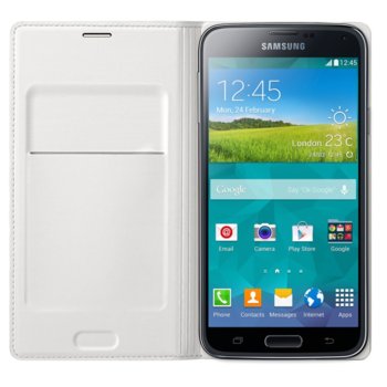 Samsung Flip Wallet Cover for Galaxy S5  White