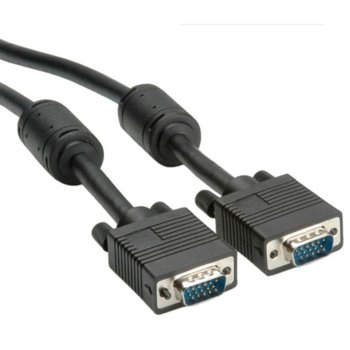 Кабел Roline S3629, от VGA(м) към VGA(м), 15m, черен | JAR Computers Cable VGA w/Ferrit DDC 15M/15M 15m S3629